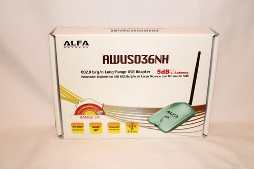 Alfa AWUS036NH 802.11 b/g/n Wireless USB Adapter Win 7 4718050300235 5dB Antenna