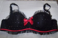 Frederick's of Hollywood Black Lace Trim Cup Bra 36B NWOT