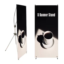 Adjustable X Banner Stand for Trade Show Exhibition with Portable Travel Bag