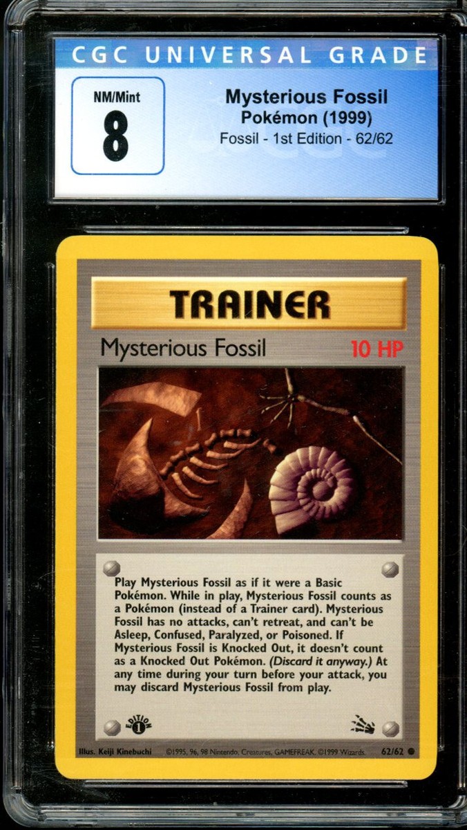 Pokémon 1st edition 1999 Trainer Mysterious Fossil 62/62 Graded