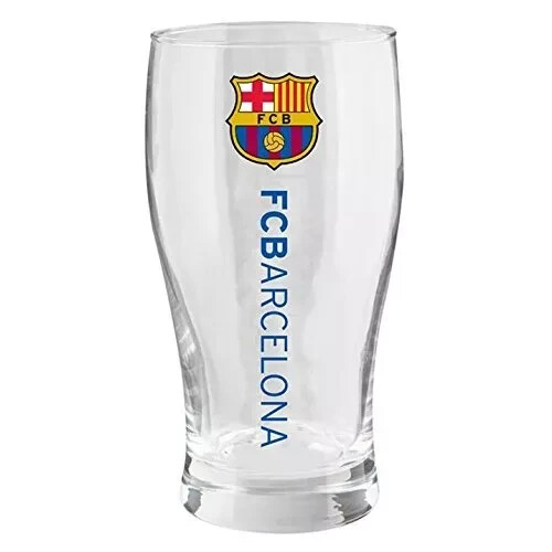 FC BARCELONA Pint Glass Large Crest Football  Club New Design Official Licensed