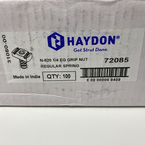 Caja de 100 - Haydon 72085 N-820 1/4 EG tuerca de agarre resorte regular - Imagen 4 de 4