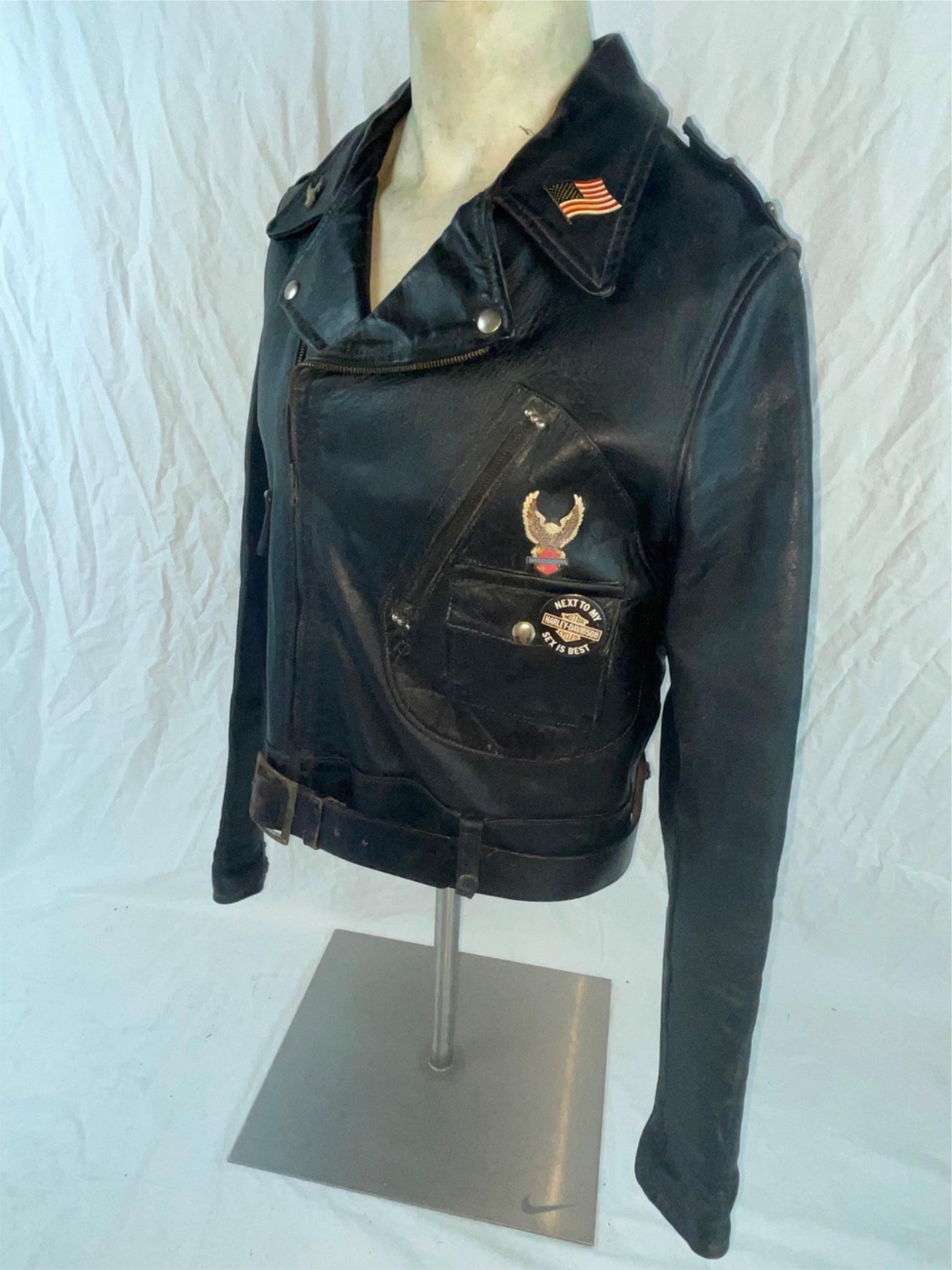 VTG 40S 50S M HARLEY DAVIDSON MOTORCYCLE CYCLE CHAMP HORSEHIDE LEATHER JACKET image 8