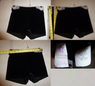 Dancewear Dance Cheer Gymnastics Ice Skating BLACK velvet SHORTS