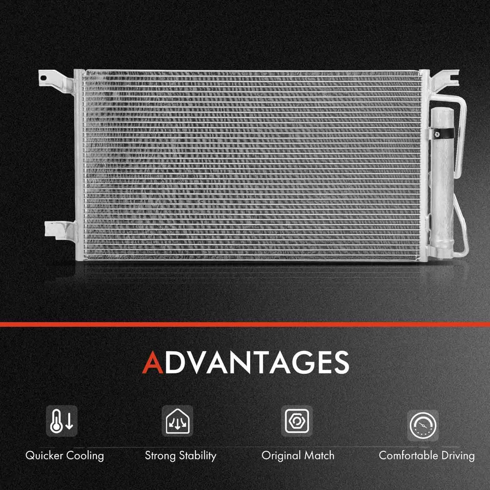 Radiador de aluminio y condensador de CA refrigeración con kit de soporte para Pontiac Montana 2006 Foto 4 de 4