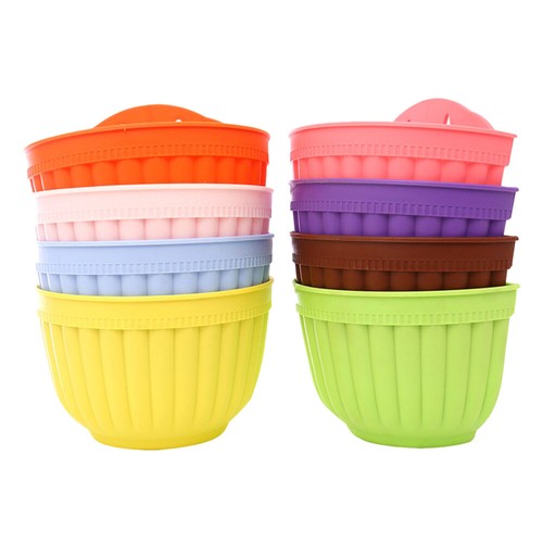 Colorful Hanging Flower Pot Wall Planter Plastic Flowerpot Balcony