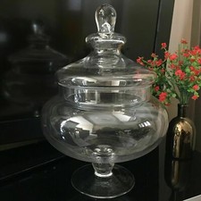Traditional Vintage Squat Glass Bonbon Sweet Candy Jar WEDDING PARTY SWEET JAR