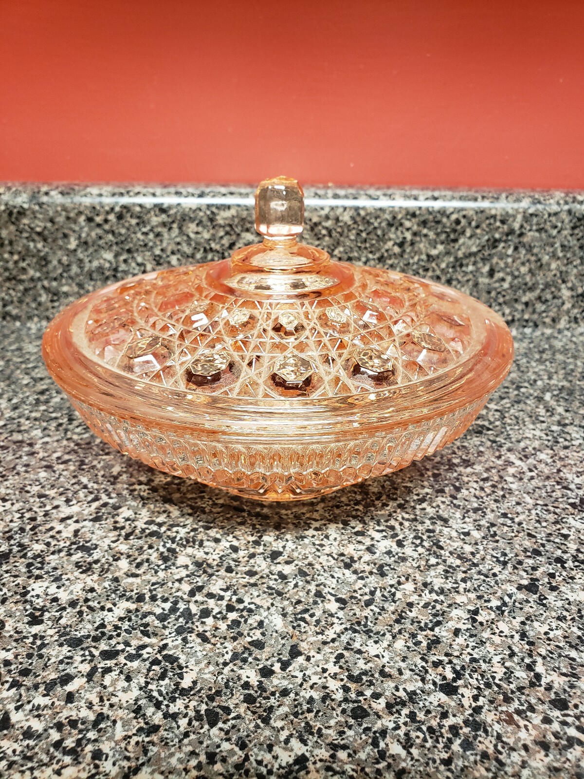 Pink Carnival Glass Candy Dish eBay