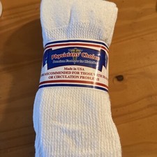 PHYSICIAN'S CHOICE MADE IN USA DIABETIC CREW SOCKS 3 PAIRS size 10-13, White