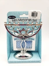 Menorah Set Mini 44 Chanukah Candles Rite Lite Aluminum Hanukkah Travel Dorm 4"