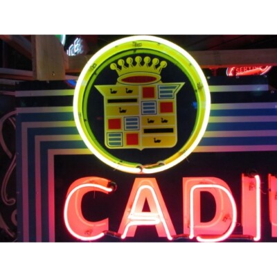 New Cadillac Double-Sided Porcelain Neon Sign with Bullnose 72