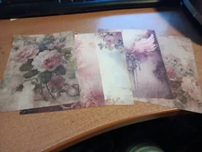 5X SHEETS NOSTALGIC/VINTAGE FOR SCRAPBOOKING/JOURNALS  +/- 13X9 CM (VIN1210)