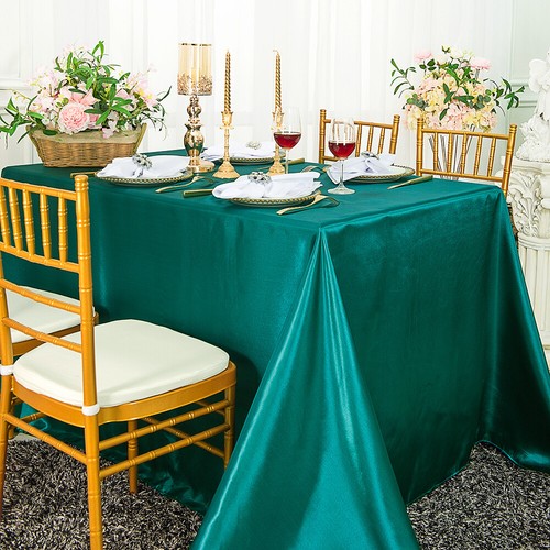 Wedding Linens Inc, 72" x 120" Premium Rectangular Satin Tablecloths - Picture 44 of 59