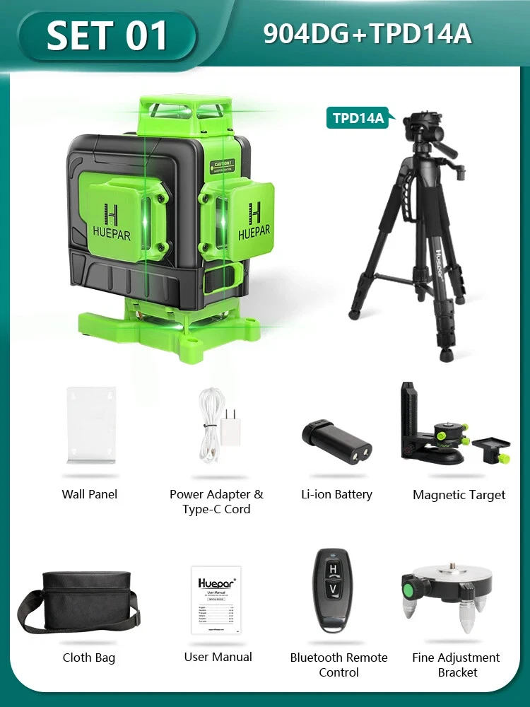 Laser Level Vertical and Horizontal Self-leveling Remote control &Li-ion battery