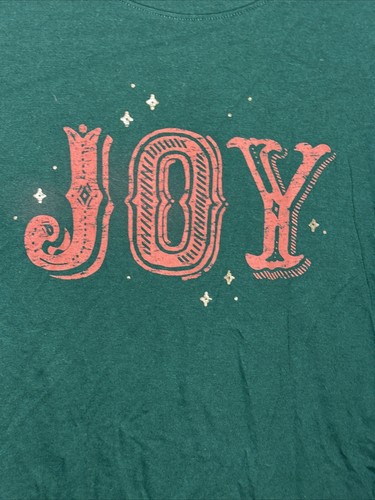 Maglietta Sonoma Goods For Life verde scuro XL "Joy"Holidays Stars nuova senza etichette B5 - Foto 4 di 11