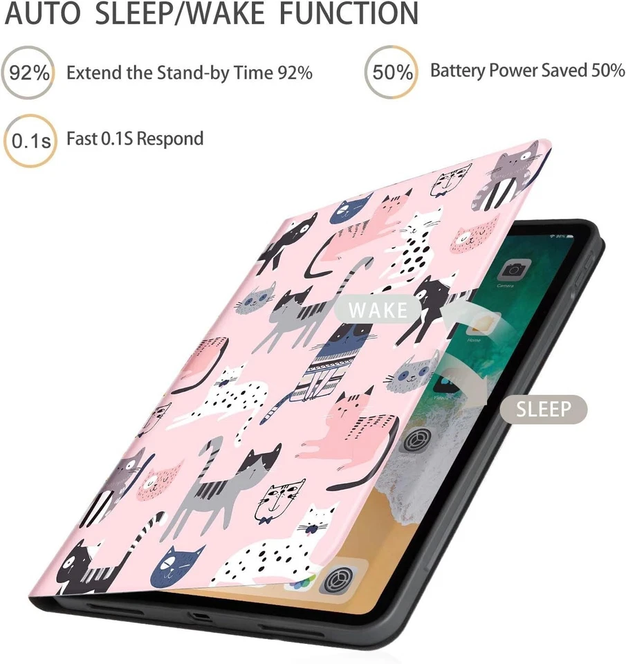 Cutebricase iPad 10.2 Case for iPad 9th/8th/7th Generation iPad 8th Pink Cat - Image 4 of 4