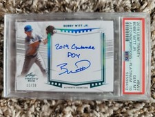 2019 Leaf Trinity Auto Inscriptions Platinum Bobby Witt Jr 11/20 PSA 10
