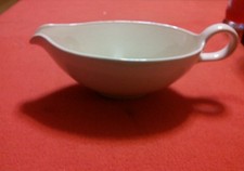 Ceramic Handled Gravy Boat 7 1/4" Footed Cream Color