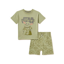 Star Wars Baby Yoda Toddler Boys T-Shirt and Shorts-Reseda-12 Months-NWT