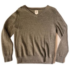 Boy's Gap Kids Gray v-neck Sweater Size Medium M EUC 