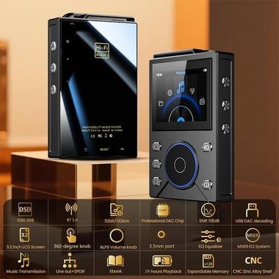 Hi-Fi Music MP3 Player 2.4'' LCD-Screen DSD256 Master Lossless Player w/ 32GB