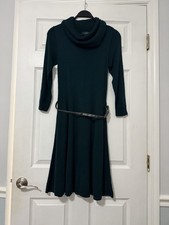 The Limited Women’s Knit Sweater Dress Small Tall Green Belt Long Sleeve NWT