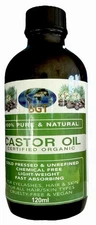Organic Castor Oil (120mil) - Glass Bottle - Cold Pressed & Hexane-Free.