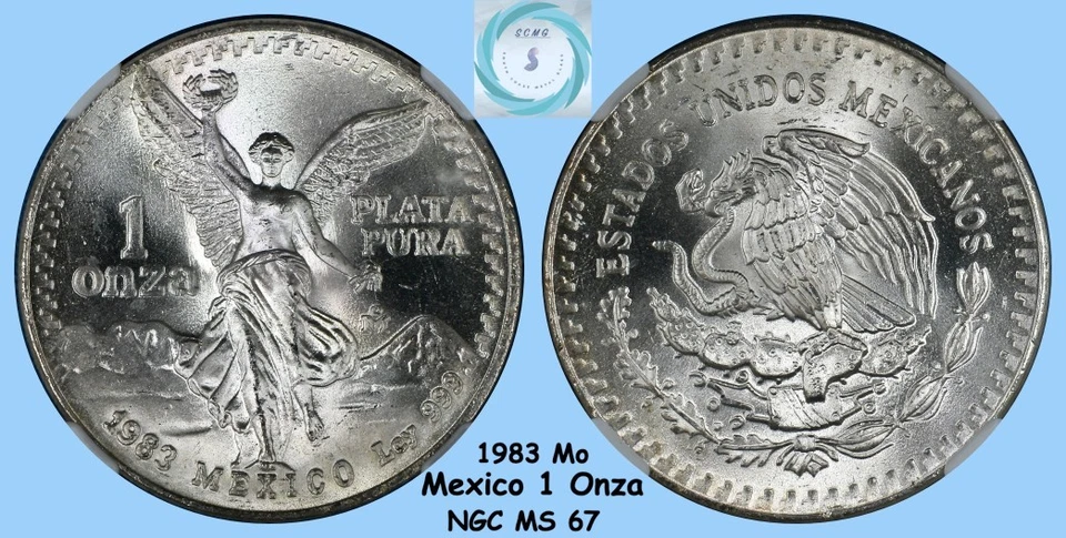 1983-Mo 1 Onza Silver Libertad PCGS MS 70 - Cert  #8213810-008 - Image 4 of 4