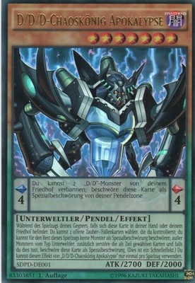 yugioh 1x D/D/D Chaos King Apocalypse SDPD-EN001 ULTRA RARE 1ST EDITION GERMAN