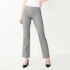 Nine West Bootcut Pull On Dress Pants Womens XXL Gray Tummy Control Career NEW
