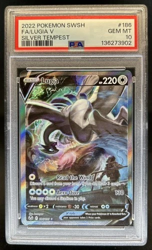 2022 Pokemon SWSH Silver Tempest Lugia V #186/195 PSA 10 GEM MINT