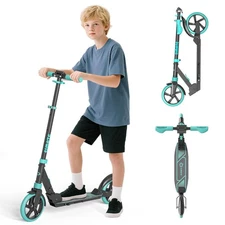 SIMATE Kick Scooter for Kids Teens & Adults, 3 Adjustable Heights, 8IN All Te...