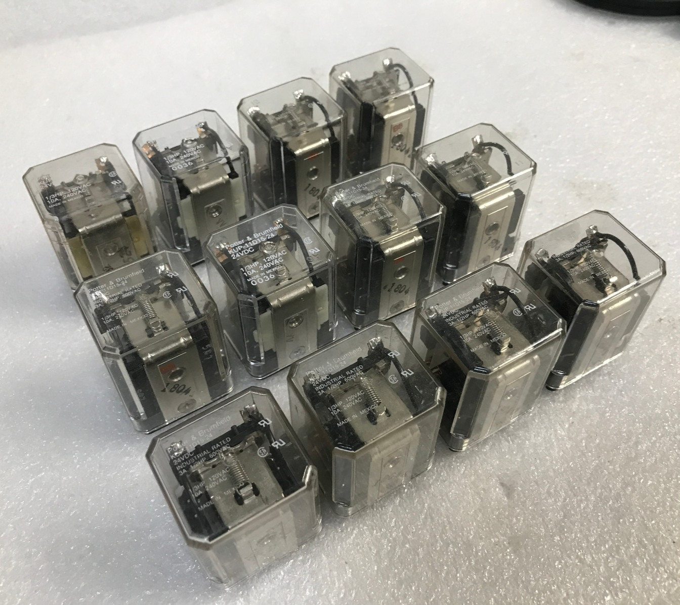 Lot Of 12 Potter & Brumfield KUP-11D15-24 Relay 24VDC Ice Cube Relays