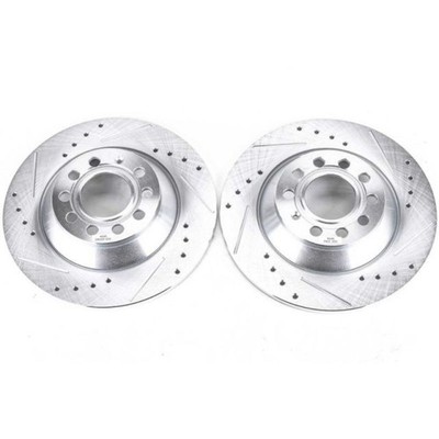 Rear Evolution Drilled & Slotted Rotors - Pair for 05-11 Audi A6 EBR1008XPR