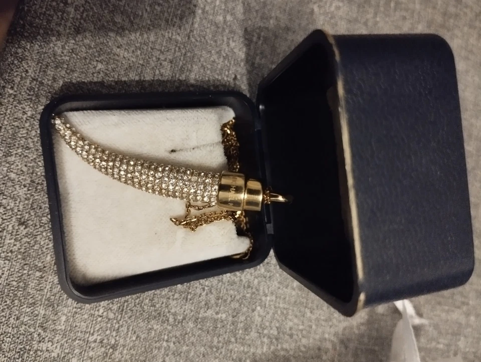 Wunderschöne Michael Kors Horn Kette Gold mit Steinchen - Bild 2 von 4