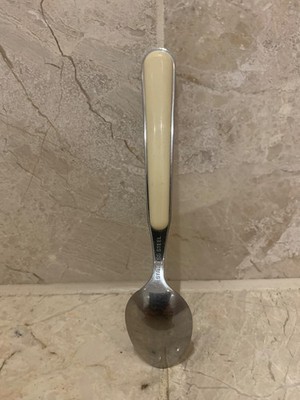 1 Edelstahl Teelöffel beige Griff