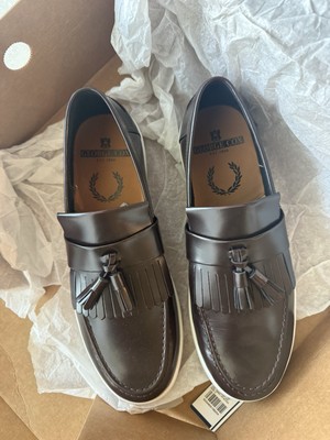 George Cox   Fred Perry George Cox Tassel Loafers Brown  Size UK 8 US 9  EU 42