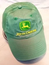John Deere Cap Green Logo w/Yellow Deer, Yellow Lettering Cloth Snapback