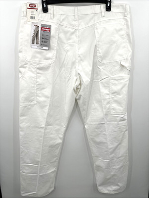 READ* WRANGLER Workwear Painters Pants White Men s Relaxed New With Tags