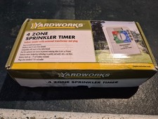 Yardworks 4 Zone Sprinkler Timer for Lawn, Irrigation, Battery Backup, Brand New