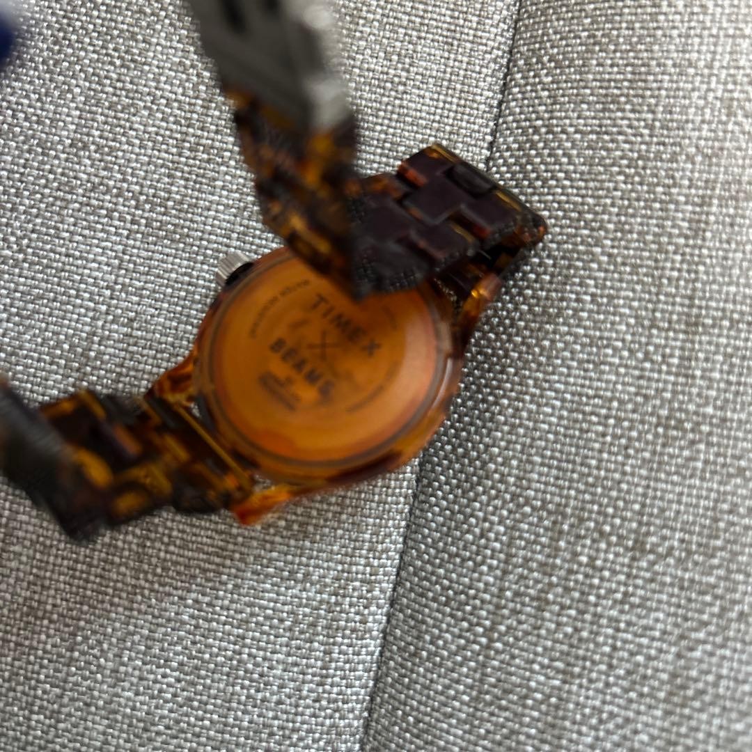 TIMEX × BEAMS Tortoise Shell Original Camper Watch - Brown Strap image 3