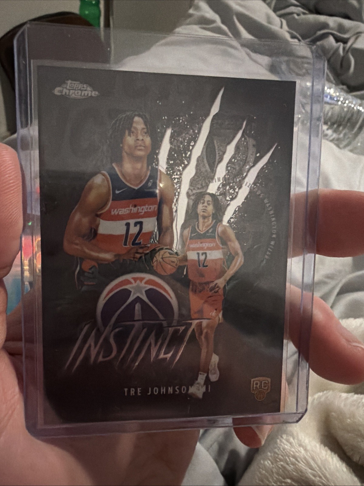 2025 Topps Chrome Tre Johnson III Instinct Refractor #INS-16 RC Wizards SSP