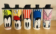 Vintage Disney Tupperware 16oz Tumbler Cups with Lids Set of 5 READ
