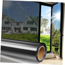 Window Film Privacy One Way Window Tint for Home 17.5*118.1 Inches Black