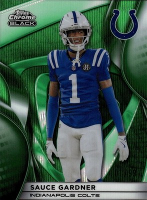 1/99=1/1 Sauce Gardner 2025 Topps Chrome Black #79 Green Refractor Colts 1.1.7