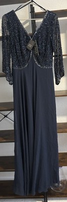 J Kara New York Women's Beaded Long Formal Dress Style 6025NM Size 8 NWT Org 250