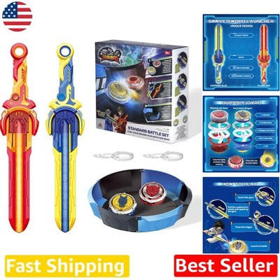 Battling Tops Arena Set Metal Spinners Sword Launchers 5+