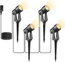 4 Pack Landscape Lighting Low Voltage IP65 Waterproof 12V Outdoor Spotlight