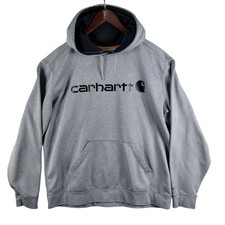 Carhartt Hoodie Men's Size XL Grey Heathered Relaxed Fit Spell Out 102314-058