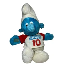 Vintage 1981 Wallace Berrie 14" Smurfs Football #10 Plush